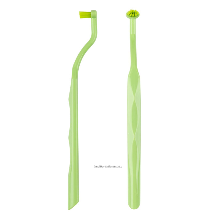 Toothbrush for braces, implants and dentures, Green